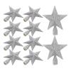 LUOZZY 10 Pcs Star Christmas Tree Topper Sparkling Xmas Tree Topper Star Ornament 3D Sequins Treetop Star for Christmas Trees Holiday Party Decor - Silver, 10CM view 2