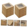 OUNONA Compact Cake Boxes 10pcs Kraft Paper Bakery Boxes with Window view 4