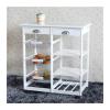 yanzhuen001 Kitchen Mobile Shelf, Kitchen & Dining Room Cart with 2-Drawer,3-Shelf Storage Rack with Rolling Wheels,Ease of Mobility,Cart view 1