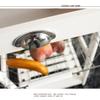 yanzhuen001 Kitchen Mobile Shelf, Kitchen & Dining Room Cart with 2-Drawer,3-Shelf Storage Rack with Rolling Wheels,Ease of Mobility,Cart view 3