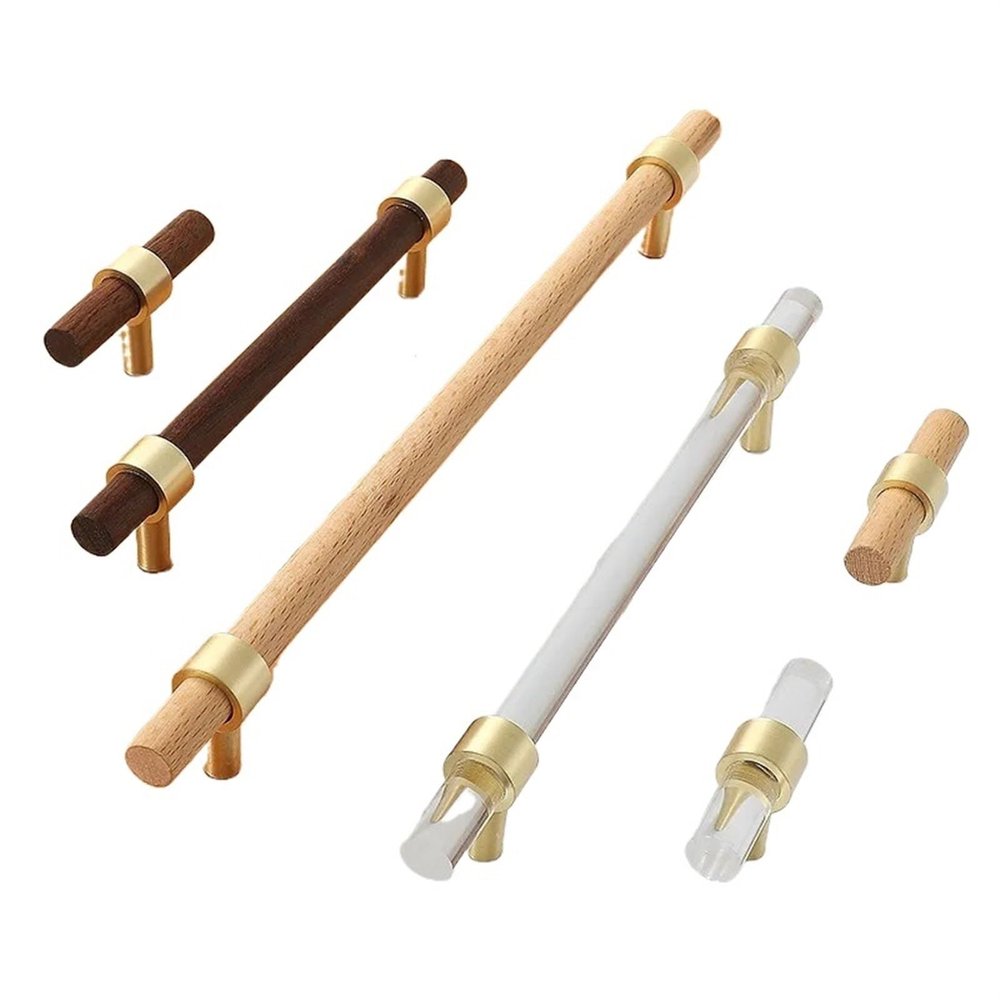 SOSODBBM Acrylic Furniture Door Handles Zinc Alloy Cabinet Drawer Knobs Cupboard Wardrobe Door Wood Pulls Furniture Hardware 2Pcs(Acrylic 224mm)