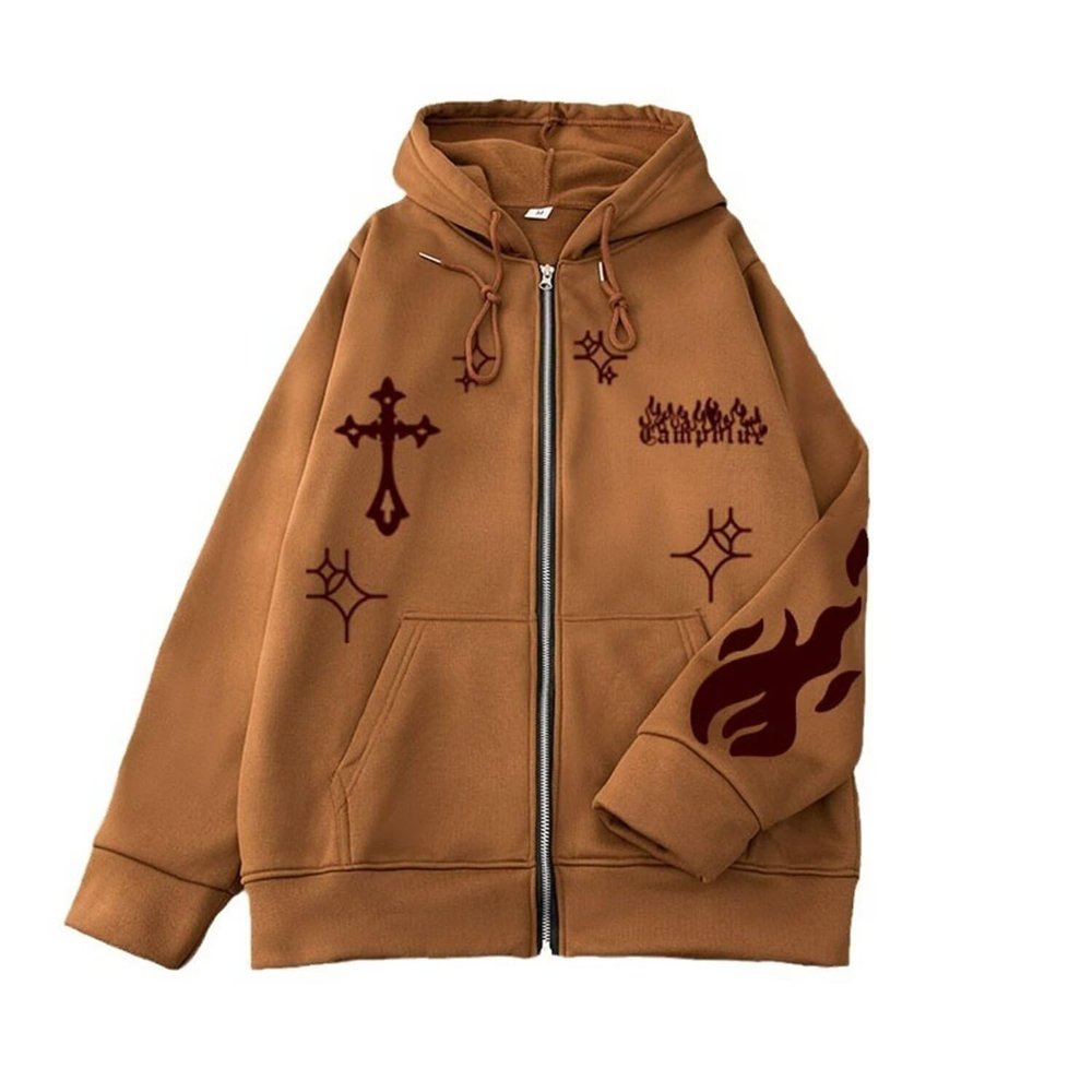 YUNZSXJY Womens Zip Up Grunge Hoodies Long Sleeve Oversized Y2k Pullover Hooded Sweatshirt Unisex Fashion Hoodie Streetwear