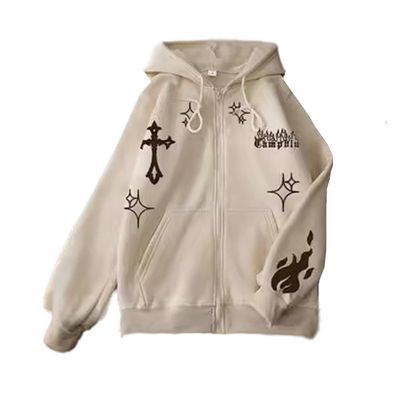 YUNZSXJY Womens Zip Up Grunge Hoodies Long Sleeve Oversized Y2k Pullover Hooded Sweatshirt Unisex Fashion Hoodie Streetwear