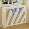 Snaweo PVC Radiator Cover, Heating Cabinet Shelf, Modern Radiator Cover Grill Shelf Cabinet, Heater Cover Cupboard Shelf, Stronger Load-Bearing Capacity, Shielding Storage Design(L70xH70xW23cm) view 4