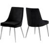 MAKLAINE Contemporary Upholstered Black Velvet Dining Chair (Set of 2) view 1