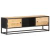 ANYCHOLE TV Stand with Carved Door 51.2"x11.8"x15.7" Rough Mango Wood,Rustic Wooden TV Stand with Ample Storage for Entertainment Units Living Room Furniture, TV Benches, TV Stands view 1