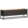 ANYCHOLE TV Stand with Carved Door 51.2"x11.8"x15.7" Rough Mango Wood,Rustic Wooden TV Stand with Ample Storage for Entertainment Units Living Room Furniture, TV Benches, TV Stands view 4