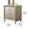 Pllrbvshs Bedroom Bedside Cabinet Champagne Bedside Table Wood Nightstand with 3 Drawers Silver Cabinet Minimalist Nightstand Furniture Side Table with Storage for Living Room Bedroom. view 2