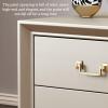 Pllrbvshs Bedroom Bedside Cabinet Champagne Bedside Table Wood Nightstand with 3 Drawers Silver Cabinet Minimalist Nightstand Furniture Side Table with Storage for Living Room Bedroom. view 3