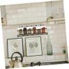 COLLBATH 2pcs Wall-mounted Seasoning Bottle Rack Stylish Kitchen Storage Shelves for Spices and Sauces Space-saving Design Black for Organizing Kitchen Cabinets view 3