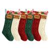 Personalized Christmas Stocking, Customized Engraved Christmas Stockings with Names, 18 inches Large Knitted Xmas Stockings for Kids, Holiday Birthday Party Family Fireplace Stairs Decoration 6 PCS view 1