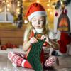 Personalized Christmas Stocking, Customized Engraved Christmas Stockings with Names, 18 inches Large Knitted Xmas Stockings for Kids, Holiday Birthday Party Family Fireplace Stairs Decoration 6 PCS view 3
