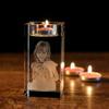 Qijundian Personalized Photo Engraved Crystal Candelabra 3D Memorial Candle Laser Photo Glass Candle Holder Funeral Memorial Candle Photo Personalized (5x5x12cm) view 2