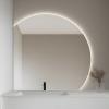 InnoMirroK Modern Bathroom Mirror, Half Moon Anti-Fog Makeup Mirror, Intelligent LED Wall Mirror, 3-Color Lighting, Explosion-Proof, Touch Switch, 3636inch(Left Under Cut,110cm/43) view 1