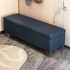 GOIPNGPK End of Bed Storage Bench, Contemporary Rectangle Storage Ottoman Bench with Upholstered, Rectangular Storage Ottoman with Lid for Entryway(Blue,40cm/15.7in) view 1