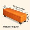 GOIPNGPK End of Bed Storage Bench, Contemporary Rectangle Storage Ottoman Bench with Upholstered, Rectangular Storage Ottoman with Lid for Entryway(Blue,40cm/15.7in) view 2