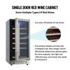 Wine Fridge, 28 Bottle Wine Cooler 34-65 Beverage Wine Refrigerator, Tempered Glass For Red Wine, Champagne, Adjust Temperature, Led Touch, Built-In or Freestanding for Bar, Home, Condo view 4