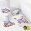 Bathroom Rug Butterfly and Hippo 3 Pieces Bathroom Rugs Bath Set Non-Slip Ultra Soft Carpet Mats Absorbent with U-Shaped Toilet for Toilet Bath Mat Set view 2