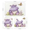 Bathroom Rug Butterfly and Hippo 3 Pieces Bathroom Rugs Bath Set Non-Slip Ultra Soft Carpet Mats Absorbent with U-Shaped Toilet for Toilet Bath Mat Set view 3