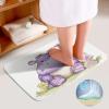 Bathroom Rug Butterfly and Hippo 3 Pieces Bathroom Rugs Bath Set Non-Slip Ultra Soft Carpet Mats Absorbent with U-Shaped Toilet for Toilet Bath Mat Set view 4