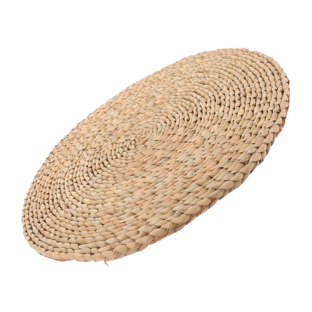 Unomor Meditation Yoga Seat Pad Handmade Cattail Floor Cushion Woven Pillow Traditional Mat Comfortable Woven Seat