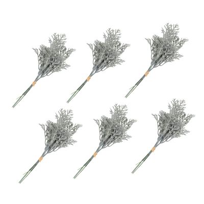 HOLIDYOYO 6pcs Faux Flower Branches Silver Eucalyptus Artificial Stems for Home Decor Wedding Arrangements and Photography Props