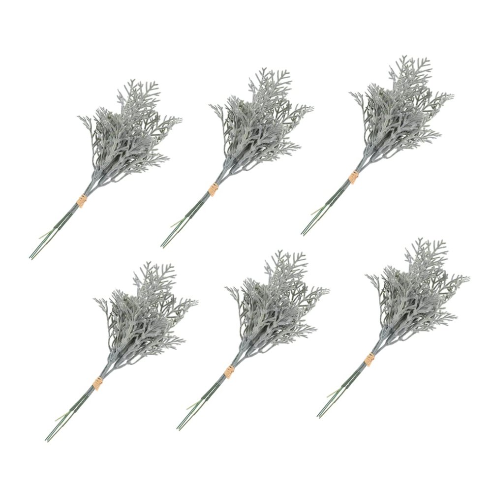 HOLIDYOYO 6pcs Faux Flower Branches Silver Eucalyptus Artificial Stems for Home Decor Wedding Arrangements and Photography Props