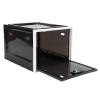 PUSOKEI Box with Lock, Easy to Use, Abrasion Plastic Refrigerator Lock Box, Enough Storage Space for Office (Black and White Frame) view 2