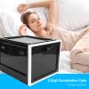 PUSOKEI Box with Lock, Easy to Use, Abrasion Plastic Refrigerator Lock Box, Enough Storage Space for Office (Black and White Frame) view 3