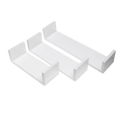 STOBAZA 1set Screwless Wall Shelf Warm White Space-Saving Bookcase for Living Room Bedroom Easy Installation Versatile Wall Ornament Natural Material