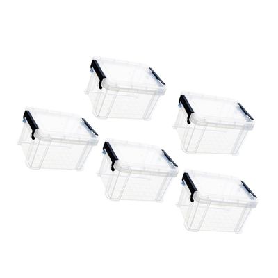 ANDRESLAD 5pcs Mini Transparent Storage Boxes Organizer Bins for Home Toy Storage Compact Containers for Easy Organization and Decorative Use