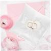 PRETYZOOM Lovely Flower Buds Faux Wedding Pillow Cushion Elegant Pocket Decor with Satin Ribbons for Bridal Ceremony and Engagement view 2