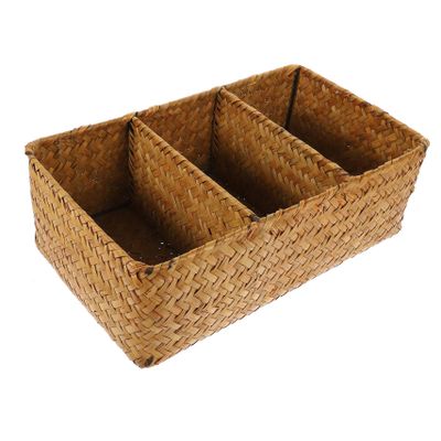 ABOOFAN Woven Storage Organizer Basket Decorative Imitation Rattan Box for Sundries for Home Office Bedroom and Living Room Multi-functional and Stylish Storage