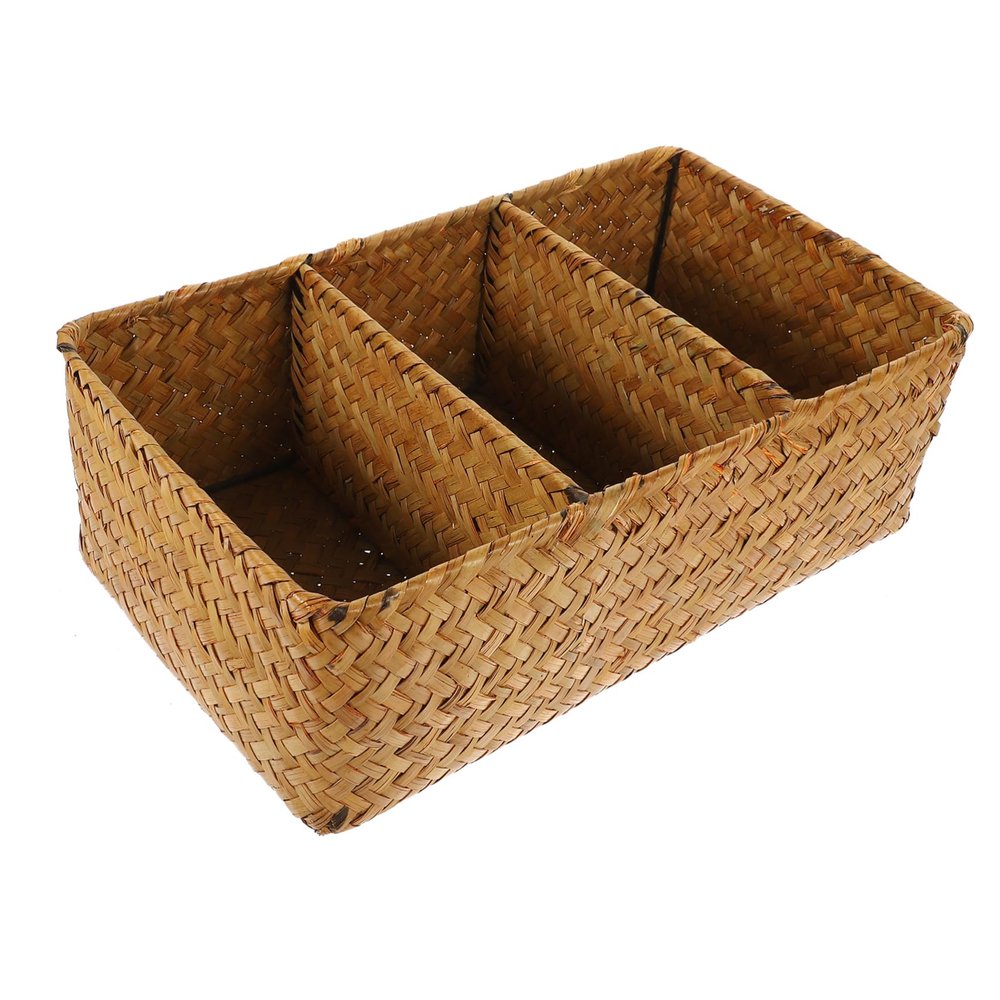 ABOOFAN Woven Storage Organizer Basket Decorative Imitation Rattan Box for Sundries for Home Office Bedroom and Living Room Multi-functional and Stylish Storage