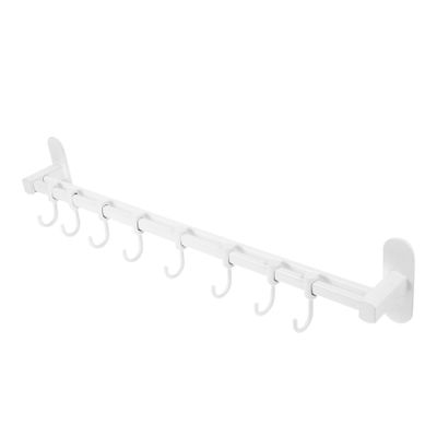 Hoement Kitchenware Hanging Rack Hooks Movable Double Pole Kitchen Organizer for Pots Pans and Utensils Space-saving Wall-mounted Storage for Modern Kitchens