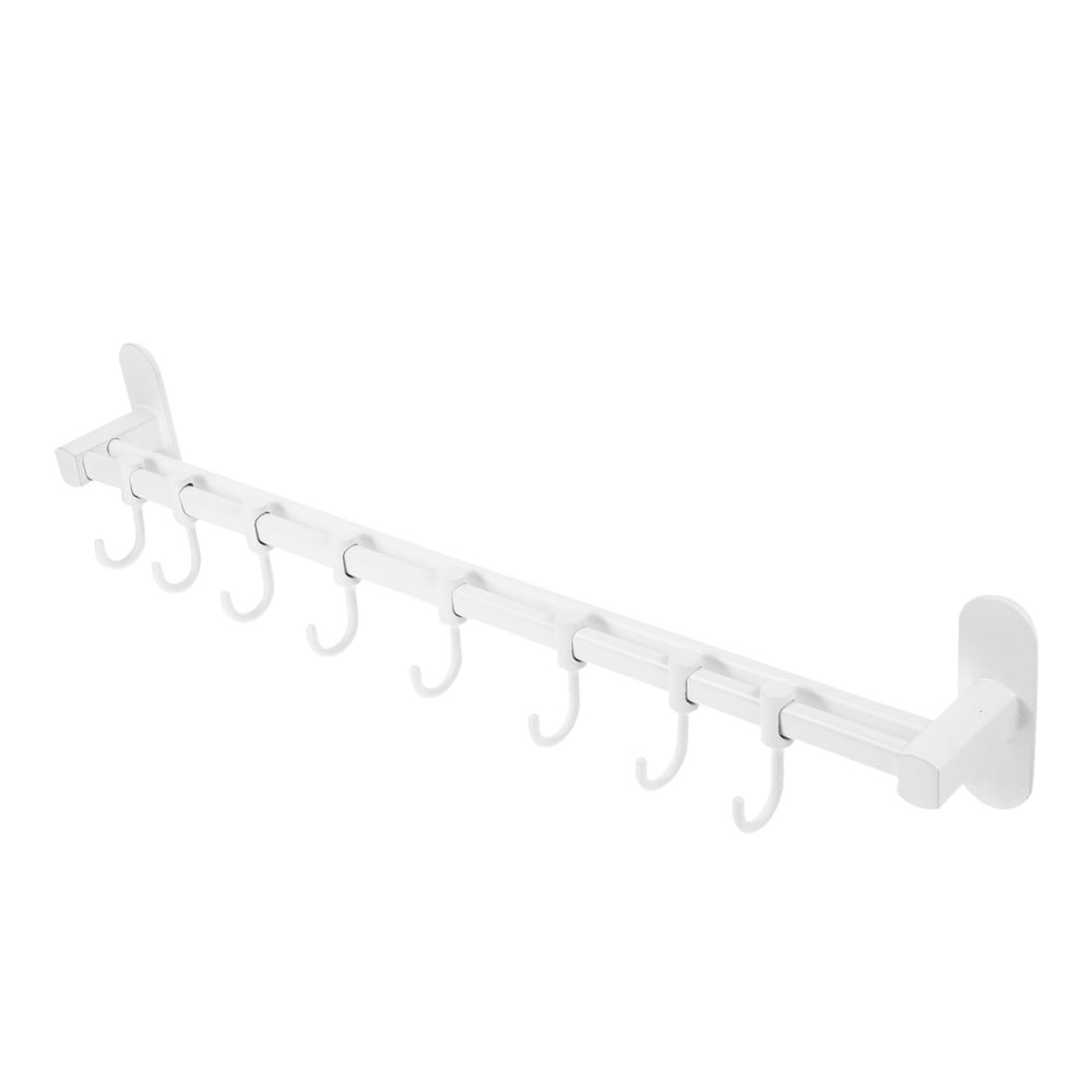 Hoement Kitchenware Hanging Rack Hooks Movable Double Pole Kitchen Organizer for Pots Pans and Utensils Space-saving Wall-mounted Storage for Modern Kitchens