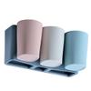 COSMEVIVI Wall-Mounted Toothbrush Holder with Tooth Mug Cup PP Plastic Organizer for Bathroom Suction Cup Design Space-Saving Toothpaste Rack for Family Use view 1