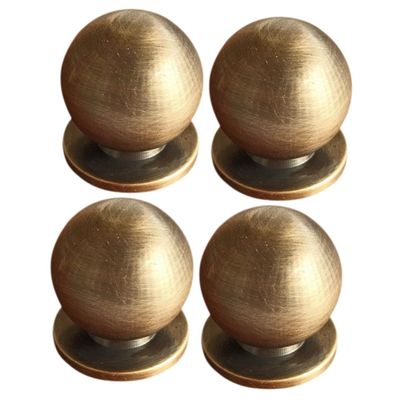 WOONEKY 4pcs Vintage Door Handle -Shaped Pulls for Cabinets and Retro Style Replacement Furniture Hardware for Closets and Bookcases Easy to Install