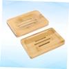 WOONEKY 2pcs Wood Soap Holder Bar Soap Tray for Kitchen Bathroom and Travel Water Draining Design Compact and Reusable view 3