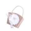 COLLBATH Wedding Flower Basket Burlap and Pearl Embellished Flower Girls Basket Bridal Shower Decor view 1