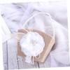 COLLBATH Wedding Flower Basket Burlap and Pearl Embellished Flower Girls Basket Bridal Shower Decor view 2