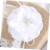 COLLBATH Wedding Flower Basket Burlap and Pearl Embellished Flower Girls Basket Bridal Shower Decor view 3