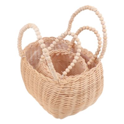 KOMBIUDA 2pcs Handmade Woven Flower Baskets Rustic Storage Baskets for Home Decor Multi-functional Rattan Flower Holder for Floral Design and Photography Props