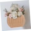 KOMBIUDA 2pcs Handmade Woven Flower Baskets Rustic Storage Baskets for Home Decor Multi-functional Rattan Flower Holder for Floral Design and Photography Props view 2