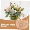 KOMBIUDA 2pcs Handmade Woven Flower Baskets Rustic Storage Baskets for Home Decor Multi-functional Rattan Flower Holder for Floral Design and Photography Props view 4