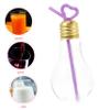 BRIGHTFUFU Light Bulb Shaped Glass Bottle Fun Drinking Glasses for Beers Cocktails and Party Favors Includes Reusable Straw Unique Design for Creative Entertaining Random Style view 2