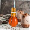 BRIGHTFUFU Light Bulb Shaped Glass Bottle Fun Drinking Glasses for Beers Cocktails and Party Favors Includes Reusable Straw Unique Design for Creative Entertaining Random Style view 4