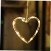 TOBBOMEY 3pcs Heart Shaped Window Lights with Cup Battery Operated Valentine Decorations for Home Party Wedding Elegant Hanging Lamps to Brighten Your Valentine Day view 3