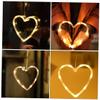 TOBBOMEY 3pcs Heart Shaped Window Lights with Cup Battery Operated Valentine Decorations for Home Party Wedding Elegant Hanging Lamps to Brighten Your Valentine Day view 4