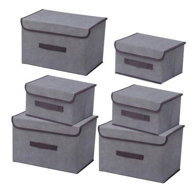 CHILDWEET 3sets Foldable Storage Boxes Organizers Lid for Clothes Toys and Stylish Bins for Bedroom Laundry Room and Closet Organization